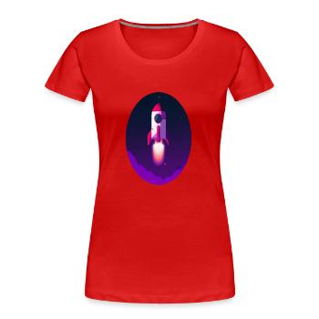 Fusée spatiale - T-shirt bio Premium Femme - rouge - Devant - Mia (176cm)