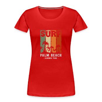 Holiday Sun Palm Breeze - Women's Premium Organic T-Shirt - red - Front - Mia (176cm)