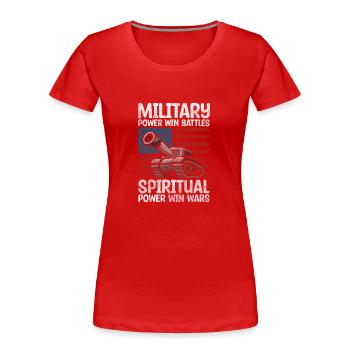 Krieg Kampf Kampffahrzeug - Frauen Premium Bio T-Shirt - Rot - Vorne - Mia (176cm)