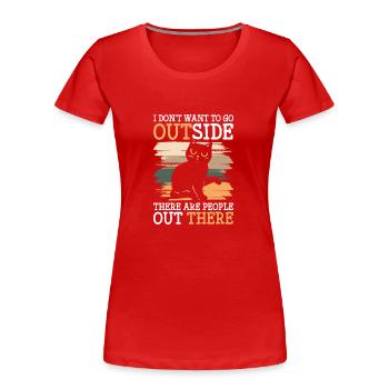 Hass Hassmensch Gemein - Frauen Premium Bio T-Shirt - Rot - Vorne - Mia (176cm)