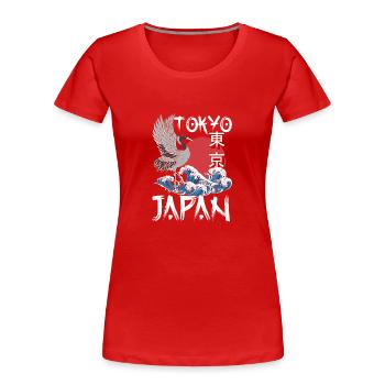 Tokyo Culture City Asiatique - T-shirt bio Premium Femme - rouge - Devant - Mia (176cm)