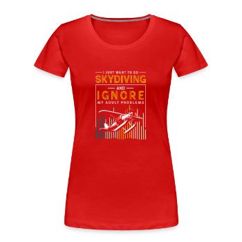 Fallschirmspringen Adrenalin Fliegen Gleitschirm - Frauen Premium Bio T-Shirt - Rot - Vorne - Mia (176cm)