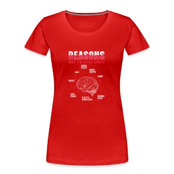Single Liebe Solo - Frauen Premium Bio T-Shirt - Rot - Vorne - Mia (176cm)