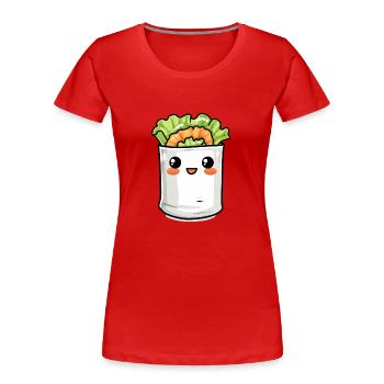 Lustiges Burrito Comic - Frauen Premium Bio T-Shirt - Rot - Vorne - Mia (176cm)