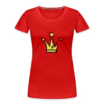 Couronne - T-shirt bio Premium Femme - rouge - Devant - Mia (176cm)