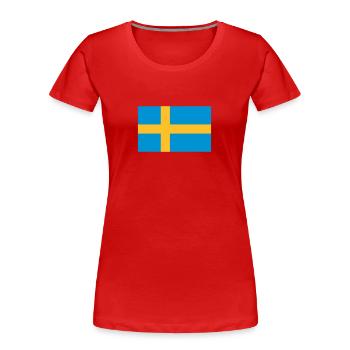 Drapeau national de Suède - T-shirt bio Premium Femme - rouge - Devant - Mia (176cm)