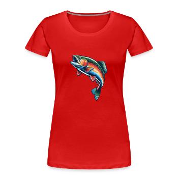 rainbow trout trout fishing fishing fish - Women's Premium Organic T-Shirt - red - Front - Mia (176cm)