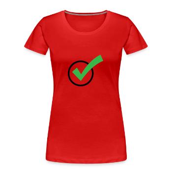 A Checkmark - Women's Premium Organic T-Shirt - red - Front - Mia (176cm)
