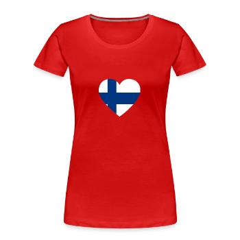 Love Liebe geschenk Finland finnland - Frauen Premium Bio T-Shirt - Rot - Vorne - Mia (176cm)