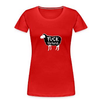 schwarze Schafe - Frauen Premium Bio T-Shirt - Rot - Vorne - Mia (176cm)
