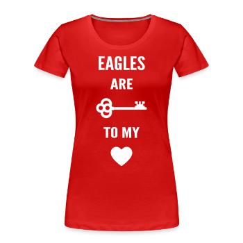 Adler sind der Schlüssel zu meinem Herzen - Frauen Premium Bio T-Shirt - Rot - Vorne - Mia (176cm)