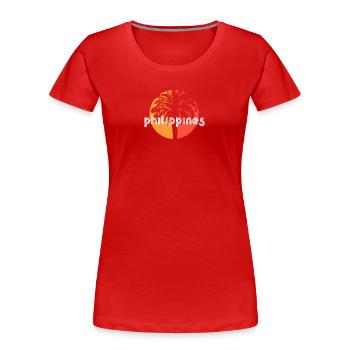 Philippinen Kunsturlaub Souvenir Palme - Frauen Premium Bio T-Shirt - Rot - Vorne - Mia (176cm)