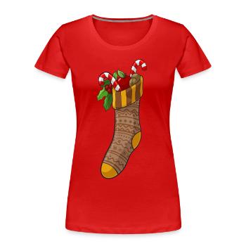 chaussettes de Noël - T-shirt bio Premium Femme - rouge - Devant - Mia (176cm)
