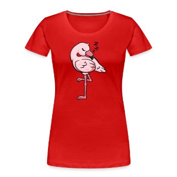 Idée cadeau de sommeil Flamingo - T-shirt bio Premium Femme - rouge - Devant - Mia (176cm)