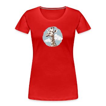 Giraffe im Himmel - Frauen Premium Bio T-Shirt - Rot - Vorne - Mia (176cm)