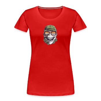 Tyrannosaurus Rex Brille - Frauen Premium Bio T-Shirt - Rot - Vorne - Mia (176cm)