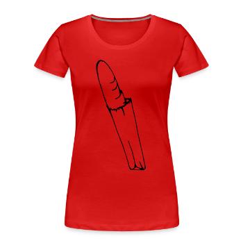 Baguette Design - Frauen Premium Bio T-Shirt - Rot - Vorne - Mia (176cm)