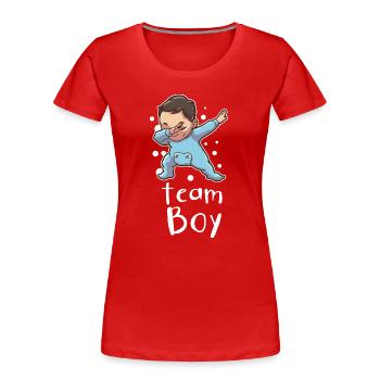 Gender Reveal Team Boy Baby Shower - Women's Premium Organic T-Shirt - red - Front - Mia (176cm)
