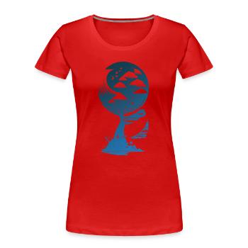 Mystischer Fantasy Baum im Mondschein - Frauen Premium Bio T-Shirt - Rot - Vorne - Mia (176cm)