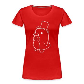 Pinguin Magier - Frauen Premium Bio T-Shirt - Rot - Vorne - Mia (176cm)