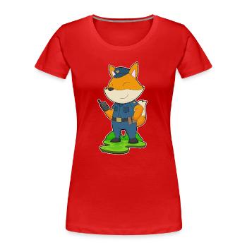 Fuchs Polizist Mikrofon Polizei - Frauen Premium Bio T-Shirt - Rot - Vorne - Mia (176cm)