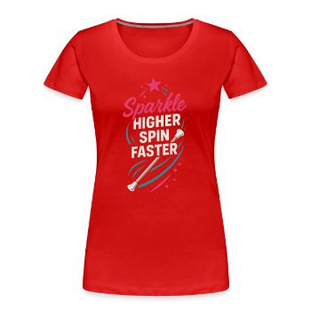 Bâton Twirler Majorette Captain Squad Club - T-shirt bio Premium Femme - rouge - Devant - Mia (176cm)
