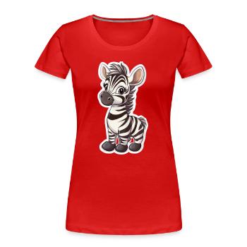 Zebra - Women's Premium Organic T-Shirt - red - Front - Mia (176cm)