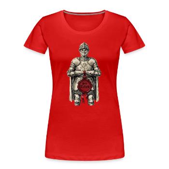 Sir Tified Knight Funny Renaissance Faire Men LARP - Frauen Premium Bio T-Shirt - Rot - Vorne - Mia (176cm)