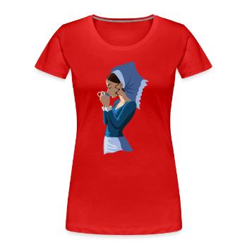 Dobre zajtšo! - Women's Premium Organic T-Shirt - red - Front - Mia (176cm)