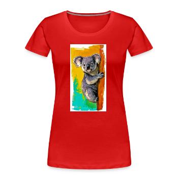 Koala - Frauen Premium Bio T-Shirt - Rot - Vorne - Mia (176cm)