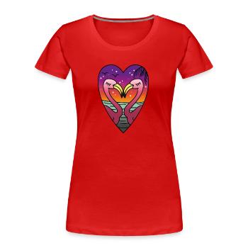 Flamingos - Frauen Premium Bio T-Shirt - Rot - Vorne - Mia (176cm)