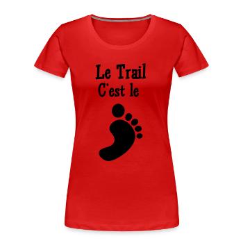 Running / Jogging / Run / Trail / Sport - Women's Premium Organic T-Shirt - red - Front - Mia (176cm)