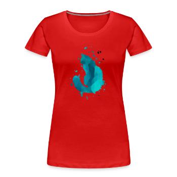 aquarelle chat bleu - T-shirt bio Premium Femme - rouge - Devant - Mia (176cm)