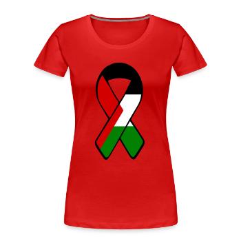 Free palestine - T-shirt bio Premium Femme - rouge - Devant - Mia (176cm)