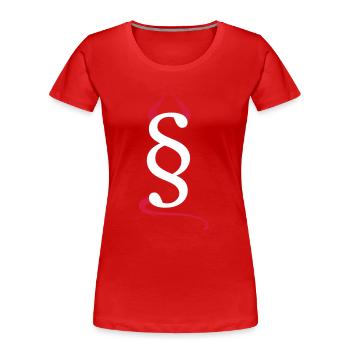 Devils paragraphe - T-shirt bio Premium Femme - rouge - Devant - Mia (176cm)