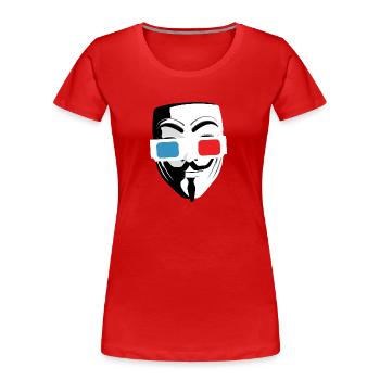 3D-Kino Brille Maske - Frauen Premium Bio T-Shirt - Rot - Vorne - Mia (176cm)