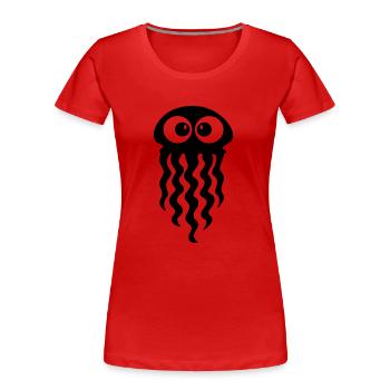Qualle - Frauen Premium Bio T-Shirt - Rot - Vorne - Mia (176cm)
