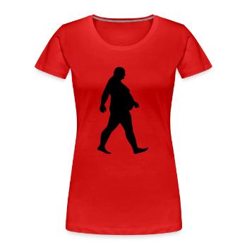 Dicker Mann läuft - Fett -Adipös -Fettleibig-Dick - Frauen Premium Bio T-Shirt - Rot - Vorne - Mia (176cm)