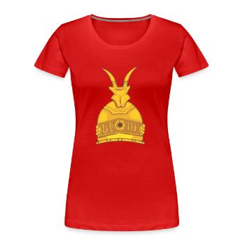 Helmeta Heroit Kombëtar Gjergj Kastrioti Skëderbeu - Frauen Premium Bio T-Shirt - Rot - Vorne - Mia (176cm)