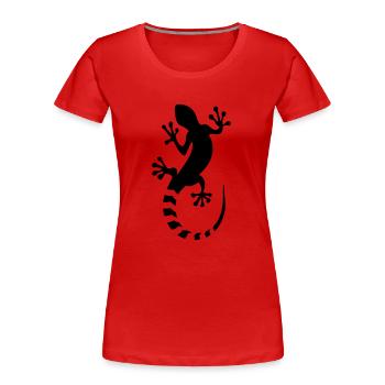 echse - lizard - Frauen Premium Bio T-Shirt - Rot - Vorne - Mia (176cm)