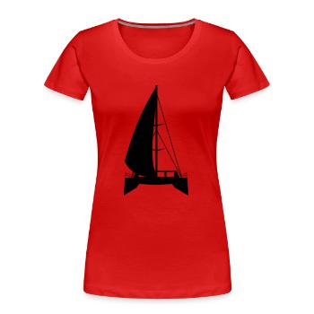 Katamaran_Lagoon_Style - Frauen Premium Bio T-Shirt - Rot - Vorne - Mia (176cm)
