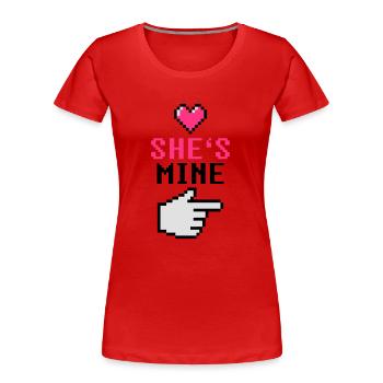 She's Mine 8-Bit - T-shirt bio Premium Femme - rouge - Devant - Mia (176cm)