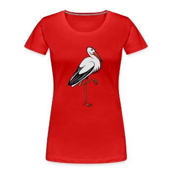 stork - Women's Premium Organic T-Shirt - red - Front - Mia (176cm)