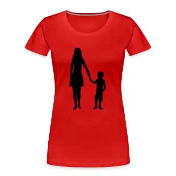 Familie Sohn Mama - Frauen Premium Bio T-Shirt - Rot - Vorne - Mia (176cm)