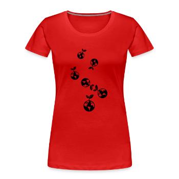 Planet Earth - Women's Premium Organic T-Shirt - red - Front - Mia (176cm)