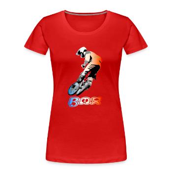 bmx race France - T-shirt bio Premium Femme - rouge - Devant - Mia (176cm)