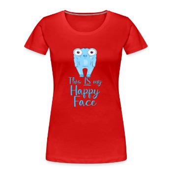 Angry face face cartoon happy face cartoon - Women's Premium Organic T-Shirt - red - Front - Mia (176cm)