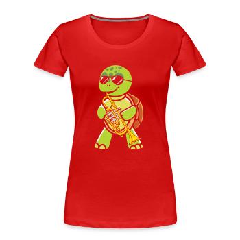 Drôle de tortue de mer Tortue de mer Eau de mer - T-shirt bio Premium Femme - rouge - Devant - Mia (176cm)