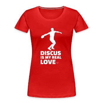 Discus - Women's Premium Organic T-Shirt - red - Front - Mia (176cm)