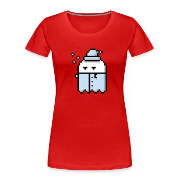 Sleepy Ghostie - Women's Premium Organic T-Shirt - red - Front - Mia (176cm)
